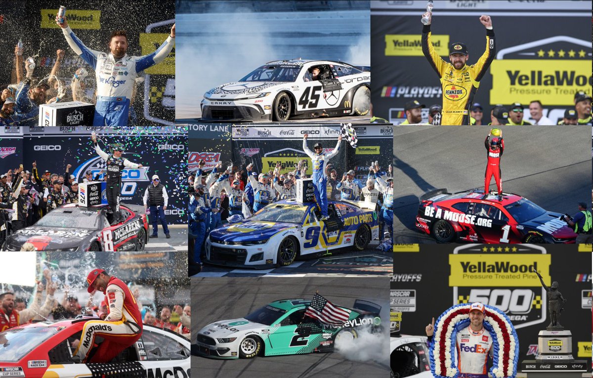 We are currently on the longest streak of different winners in Cup Series Talladega history at 9. #NASCAR