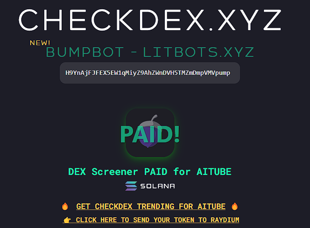 AITubeLIVE's tweet photo. Dex is Paid.

$AITUBE https://t.co/7JmkF0NnCf