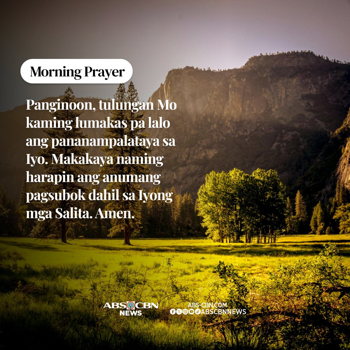 ABSCBNNews's tweet photo. Tulungan Mo kaming lumakas pa lalo ang pananampalataya sa Iyo. 🙏 https://t.co/uz5zzJeLWJ