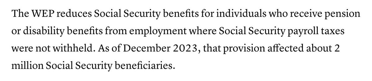 CynicalPublius's tweet photo. Let me make sure I have this straight.

Biden signed a Social Security bill yesterday that said SS benefits would no longer be reduced for public employees who also get a public pension.

At first blush, that seemed fair to me.  After all, if you paid into the system, you should get full benefits, right?

But look at the JPEG excerpt below from a CNBC article (I'll link to the whole article in the post below because the algo hates outside links.)

If I'm reading this correctly, it's saying that these public employees--people already getting pensions that no private citizen taxpayer ever gets--will get also Social Security benefits EVEN THOUGH they never had any Social Security withheld when they were working?

Am I reading this correctly?  I may not be.  If someone understands this better than me, please explain.

Thx.