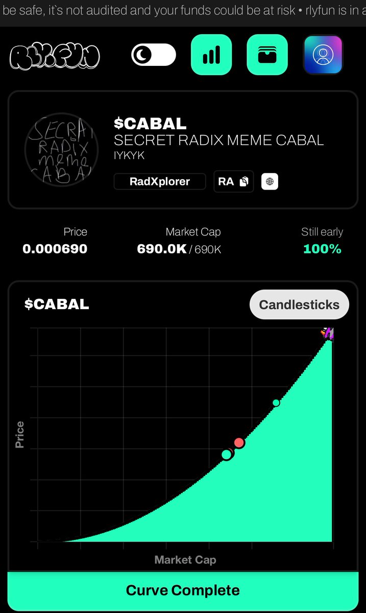 Does anyone know anything about $CABAL?

The TG is invite only and it just graduated on <a href="/rlydotfun/">rlyDev</a>. Trading has moved to <a href="/ociswap/">Ociswap - The Radix DEX</a> 

I feel like I’m missing an opportunity here…

#IYKYK #XRD