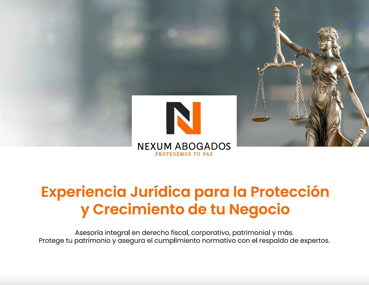 JoseJulianvs's tweet photo. Con mucha alegría y felicidad, les comparto el lanzamiento de @Nexum_Abogados. 🎉 Nuestro objetivo es brindar soluciones legales y fiscales claras para superar desafíos complejos. 💼

🌐 Visita: https://t.co/L0VH4BpUcP

¡Estamos a sus órdenes!

#NexumAbogados #Fiscal #Impuestos https://t.co/Nu316OODAe