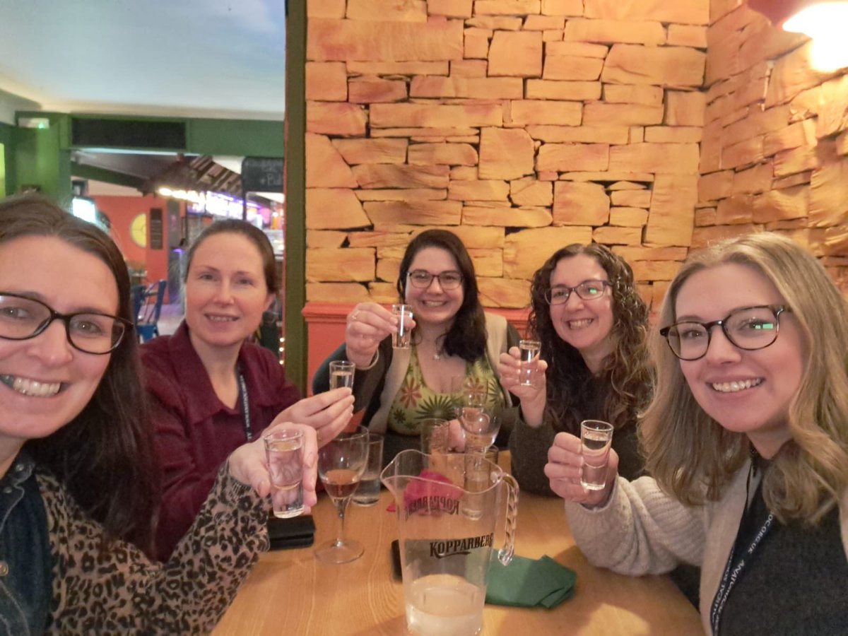 UofG_Anatomy's tweet photo. The @UofGlasgow anatomy team is enjoying a wonderful evening out after an inspiring first day at the @anat_soc Winter Conference. Great conversations, great company and a perfect way to unwind! 🫀✨ #AnatomicalSociety #TeamAnatomy #WinterConference #TeamUofG https://t.co/ExaUDkcItB