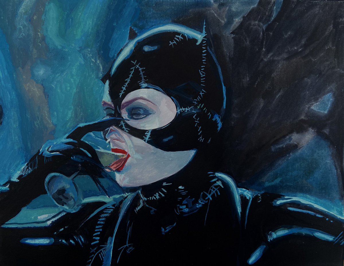 Batman Returns Catwoman
Gouache on canvas

#Batman #BatmanReturns #Catwoman
