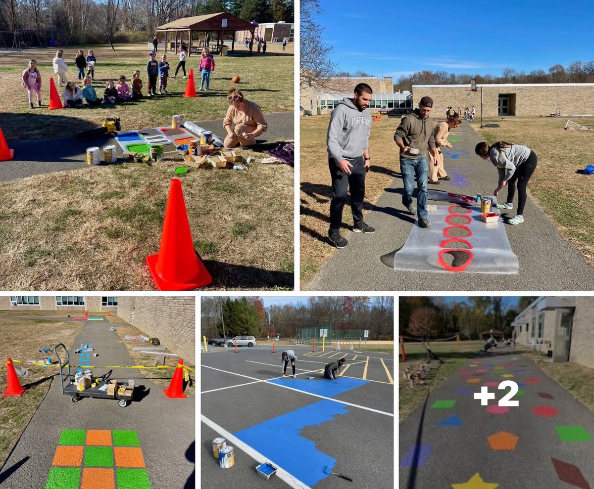 Sharing the great work of one of the most amazing educators and Fit &amp; Fun friend, Kevin Yarnell and his parent volunteers of the Rhinebeck Central School District! They completely transformed their playground and parking spaces into a place of play, wellness and mindfulness. Well