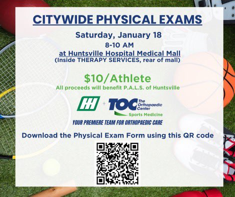 Spring Physical date with TOC! Make sure to upload your updated physical to dragonfly upon completion.