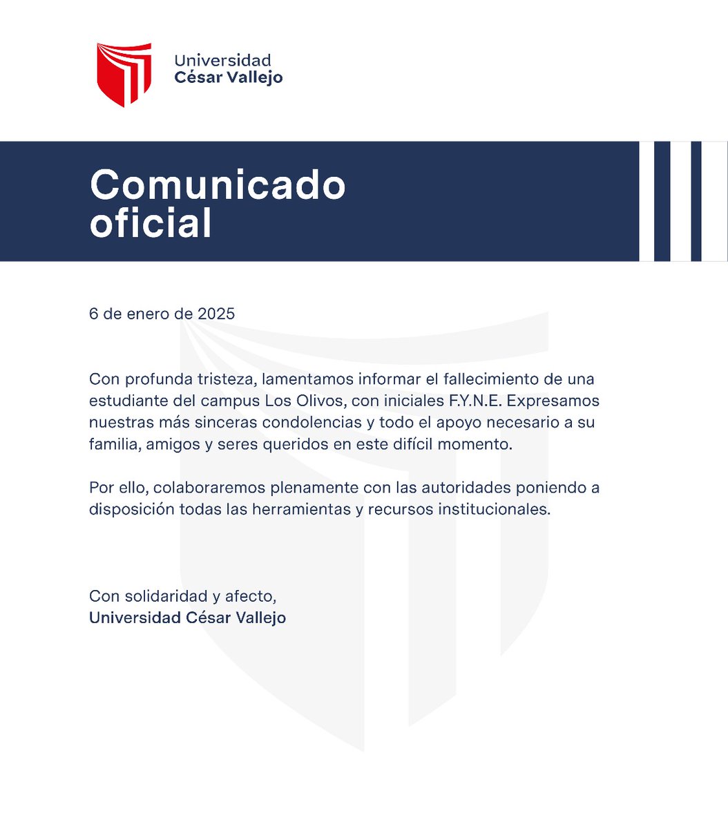 Comunicado a toda nuestra comunidad universitaria:
