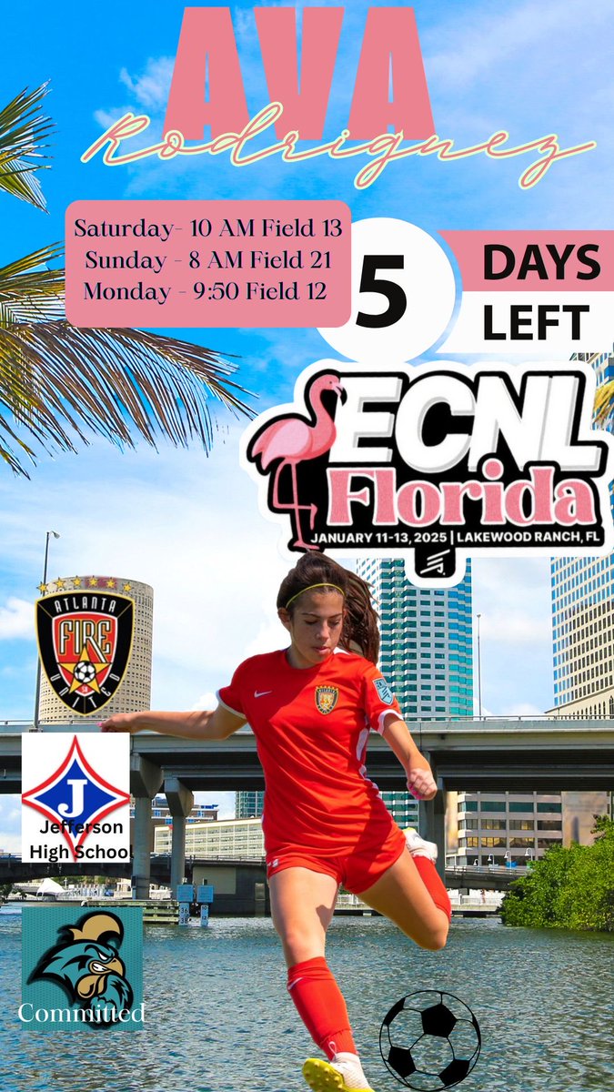 Ava Rodriguez 🇺🇸🇨🇴🇨🇷 (@avarodriguez08) on Twitter photo 5 days to go <a href="/ECNLgirls/">ECNL Girls</a> #Florida
#weareafu <a href="/AFU_2008_ECNL/">Atlanta Fire United 08G ECNL</a>
#chantsup <a href="/ImYouthSoccer/">ECNL/GA/Recruiting/College Soccer</a> 5 days to go <a href="/ECNLgirls/">ECNL Girls</a> #Florida
#weareafu <a href="/AFU_2008_ECNL/">Atlanta Fire United 08G ECNL</a>
#chantsup <a href="/ImYouthSoccer/">ECNL/GA/Recruiting/College Soccer</a>