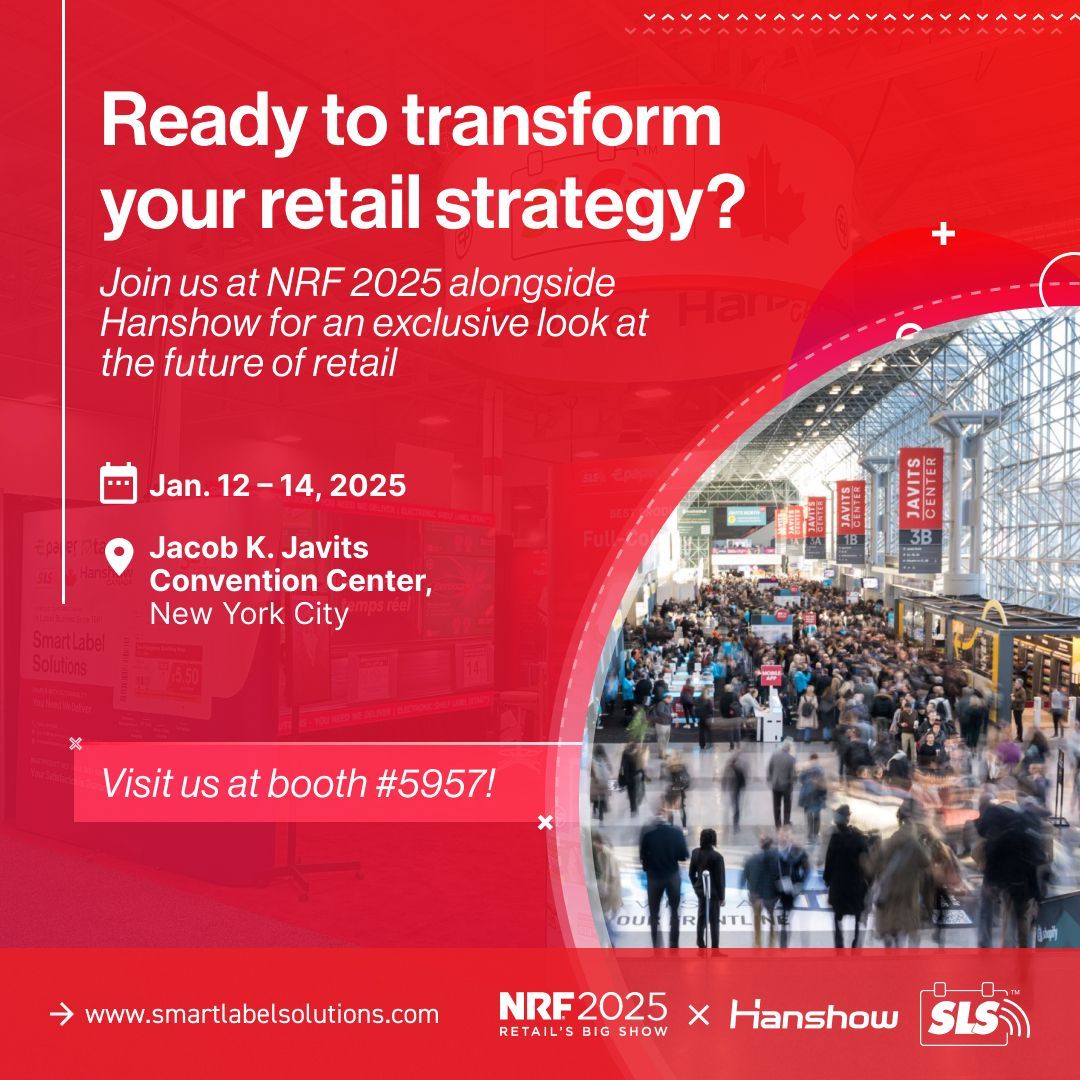 SmartLabelSol's tweet photo. Join us at #NRF2025, Booth #5957 alongside Hanshow for an exclusive look at the future of retail! Experience vibrant, full-color ESLs transforming pricing, promotions &amp; customer engagement in real-time. Book a meeting: https://t.co/6ShgOGC3X5 https://t.co/AZNe6GAOEC