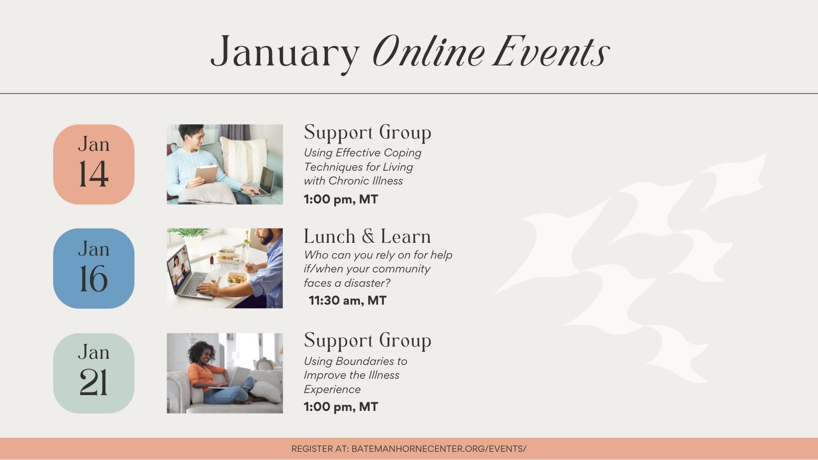 Bateman Horne Center on X: &ldquo;🌟 BHC January Outreach Events are 