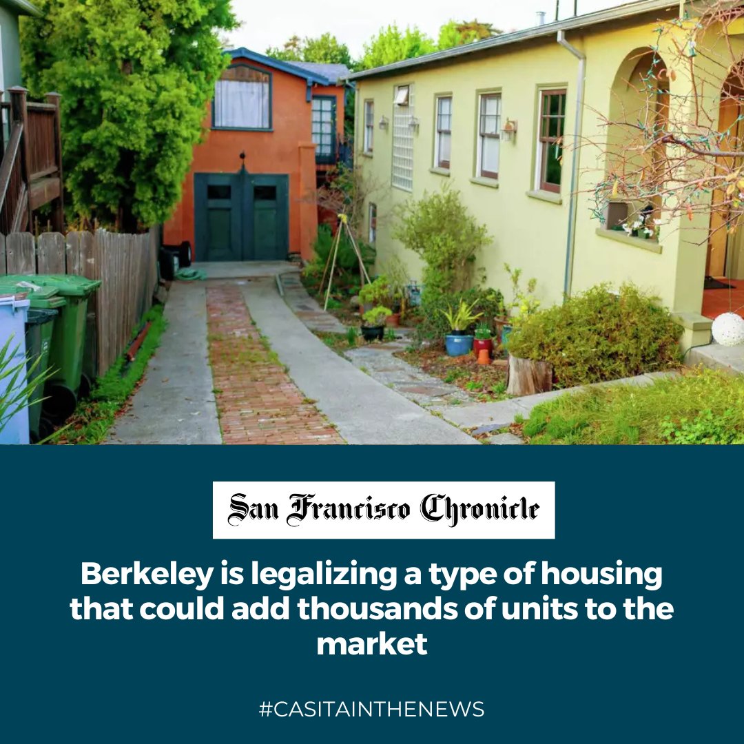 CasitaCoalition's tweet photo. @sfchronicle covers Berkeley’s new 4-year amnesty program for unpermitted ADUs with Casita Coalition’s founder Denise Pinkston highlighting its potential to add thousands of safer homes. 

Read more: https://t.co/zdf3Ty97wj

#ADUs #MiddleHousing #BuildTheMiddle https://t.co/zH4fAznpdY