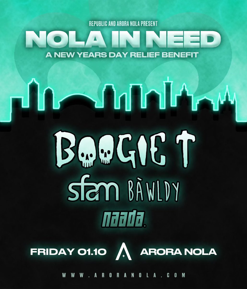 sfam_official's tweet photo. in light of the tragic events our city endured on new year's day, we got together wit some good friends to bring u a fundraising event for the victims/families affected. in you're unable to attend, pls donate at "https://t.co/stclLVvRoH"

we love u new orleans⚜️❤️ https://t.co/bHucCho2zz