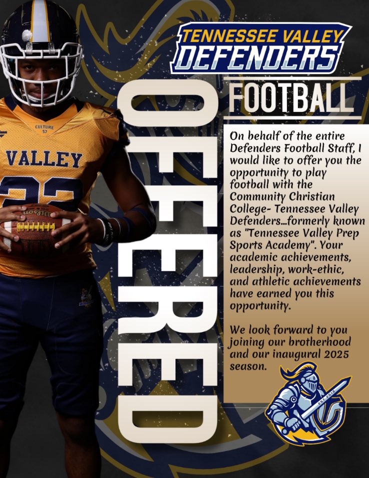 TerronCarswell's tweet photo. Extremely blessed to receive my second offer from Tennessee Valley Prep. AGTG
@koachstephens @tnvpsa https://t.co/3SBbqUuVeS