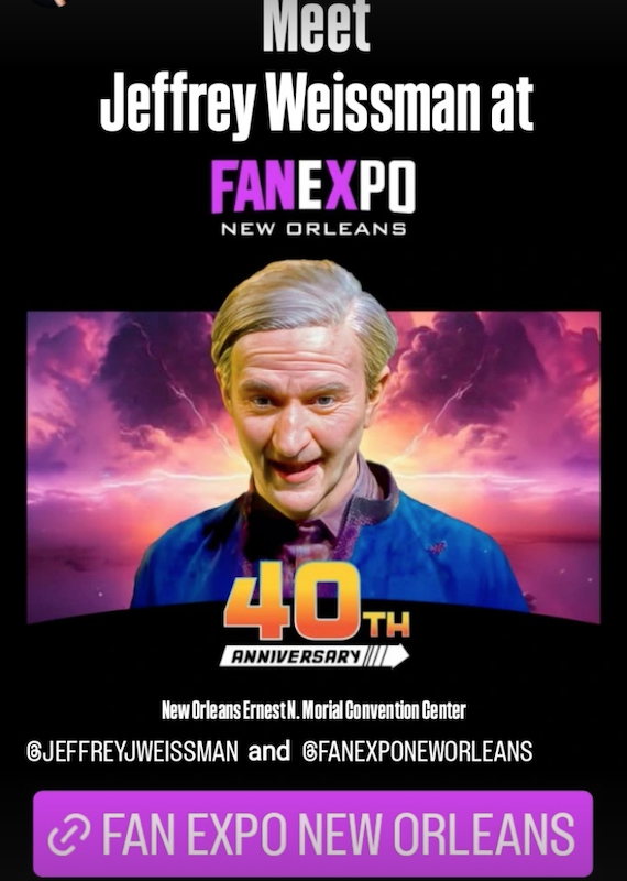 JefWeissman's tweet photo. Heading to New Orleans for the 40th Anniversary BttF Trilogy Cast Reunion @FANEXPONewOrleans
January 10-12, 2025 (I won't be in this makeup)
@FANEXPONewOrleans #BttF #CastReunion
#FANEXPONewOrleans #FANEXPONewOrleans25
#BacktotheFututure #BacktotheFuturePart2 https://t.co/D0daVklxCq