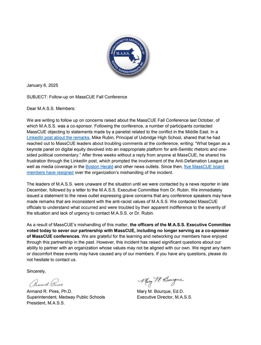 A Message from M.A.S.S. - Follow-up on MassCUE Fall Conference! <a href="/massupt/">M.A.S.S.</a>