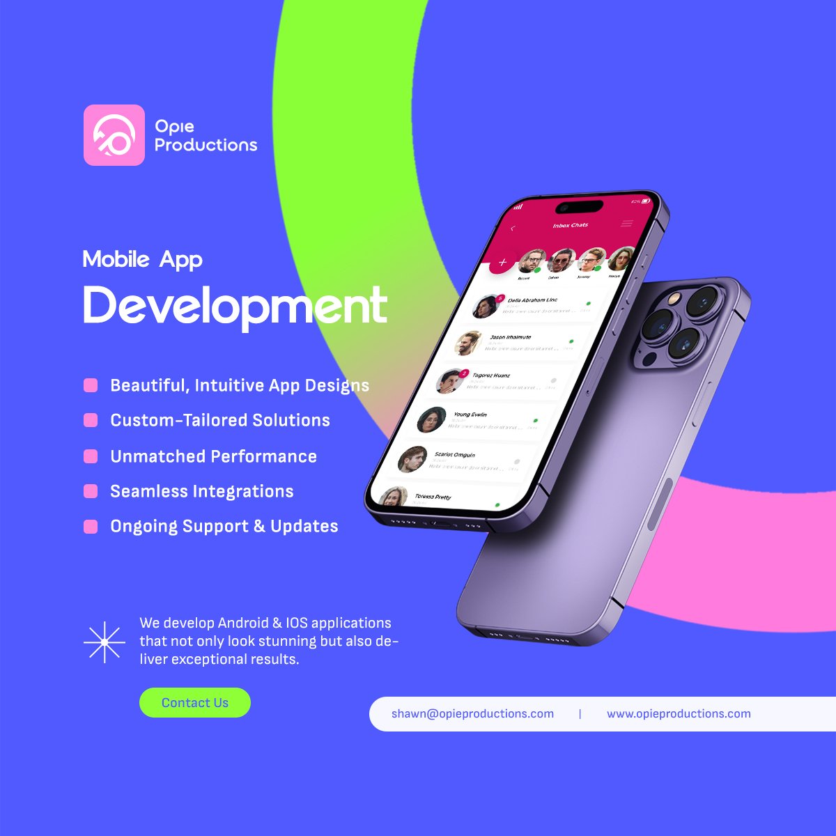 opieproduction's tweet image. 📱 Turn your app ideas into reality with Opie Productions! Custom designs, seamless performance, and unmatched support. 🚀

#AppDevelopment #CustomApps #AppDesign #OpieProductions #AppOptimization