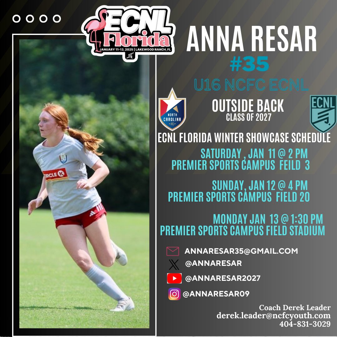 I’m ready for the Florida showcase!! <a href="/NCFC_Youth/">NCFC Youth</a> <a href="/NCFC_ECNLGirls/">NCFC ECNL Girls</a> <a href="/ImCollegeSoccer/">College Soccer Truth ™</a> <a href="/ImYouthSoccer/">ECNL/GA/Recruiting/College Soccer</a> <a href="/PrepSoccer/">Prep Soccer ⚽️</a> <a href="/USYouthSoccer/">US Youth Soccer</a>