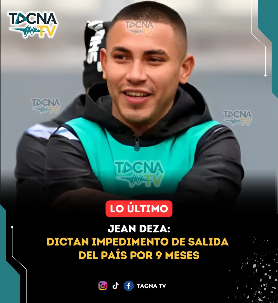 tacna_tv's tweet photo. 🔴#LoÚltimo | Fiscalía dictó 9 meses de impedimento de salida contra #JeanDeza por tentativa de feminicidio contra Gabriela Alava.
⚽ El club #JuanPabloII lo separó tras esta nueva denuncia.
¿Crees que fue una decisión acertada?
#ViolenciaDeGénero #JusticiaParaGabriela #TacnaTv https://t.co/ckvXUsngzI