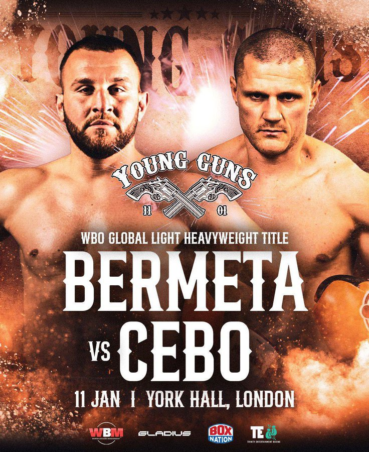 Alban Bermeta faces up to Mirsad Cebo for the WBO Global Light Heavyweight on Saturday. Bermeta is 18-0 and this is his 5th fight in 12 months most recently beating Mario Vergiev by 4th round TKO. Cebo fought in December and won by UD. 
📅11th January
📌York Hall
<a href="/WBoxingM/">WBM</a>