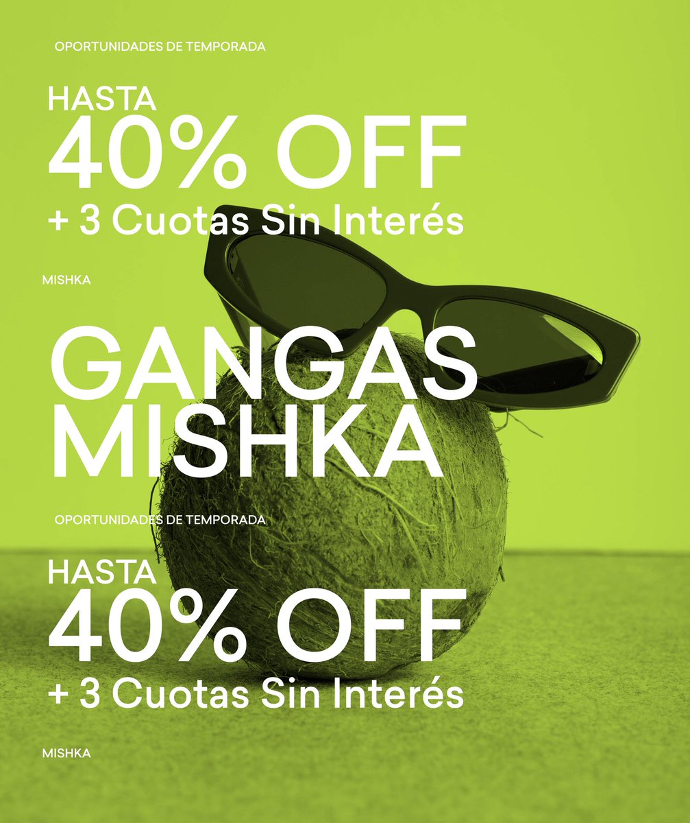 Summer is for fun!
𝗚𝗔𝗡𝗚𝗔𝗦! 𝗛𝗮𝘀𝘁𝗮 𝟰𝟬% 𝗢𝗙𝗙 + 𝟯 𝗰𝘂𝗼𝘁𝗮𝘀 𝘀𝗶𝗻 𝗶𝗻𝘁𝗲𝗿𝗲́𝘀

Online and in stores