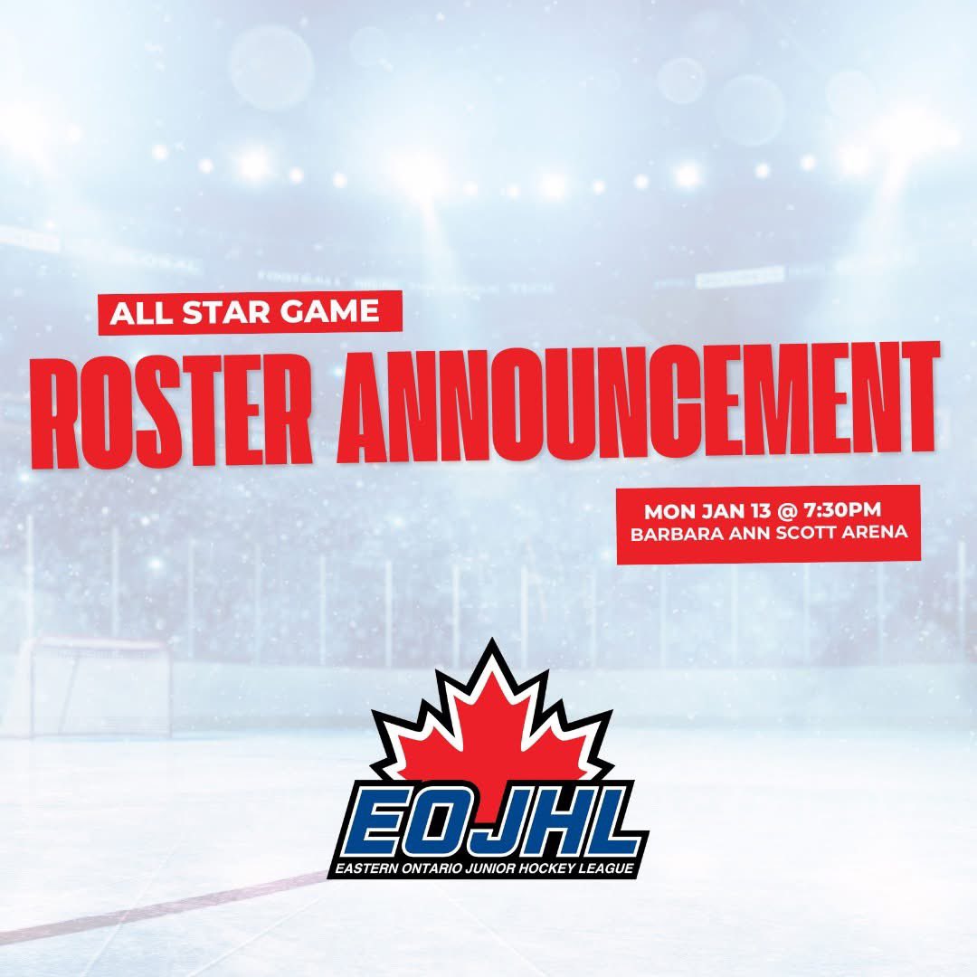 TheEOJHL's tweet photo. Here are the rosters for the 2025 @TheEOJHL All Star Game!

The game will be played Monday January 13, 2025 at the Barbara Ann Scott Arena

🗞️ https://t.co/O2OMGwbSxJ https://t.co/UXAozDgg9Y