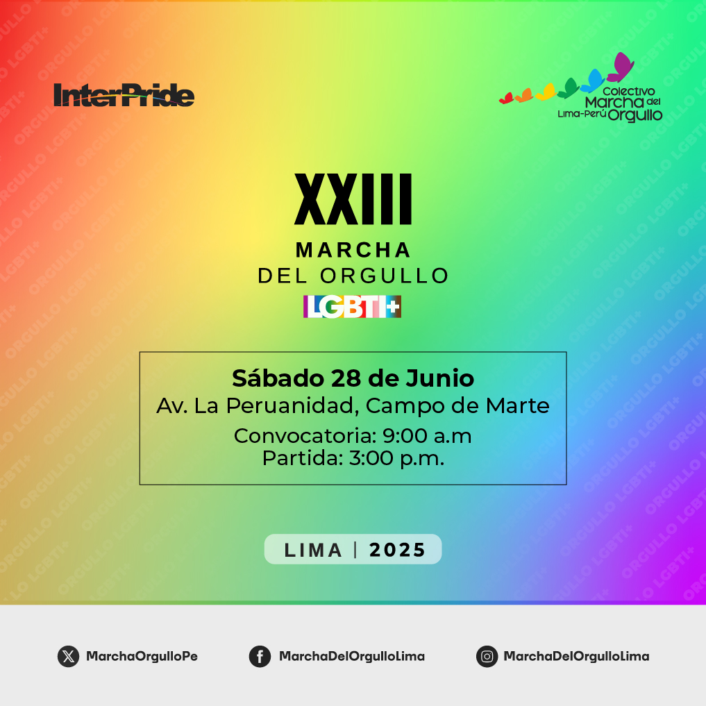 MarchaOrgulloPe's tweet photo. ¡SEPARA LA FECHA!
Faltan 142 días para salir a las calles a seguir luchando y exigiendo lo que  por ley nos corresponde.
Juntar tu indignación y conviértela en creatividad. Te esperamos este 28 de junio en el Campo de Marte (Jesús María). 
#Lima #Diversidad #QueSeVayanTodos https://t.co/G6kZ6DTxWd