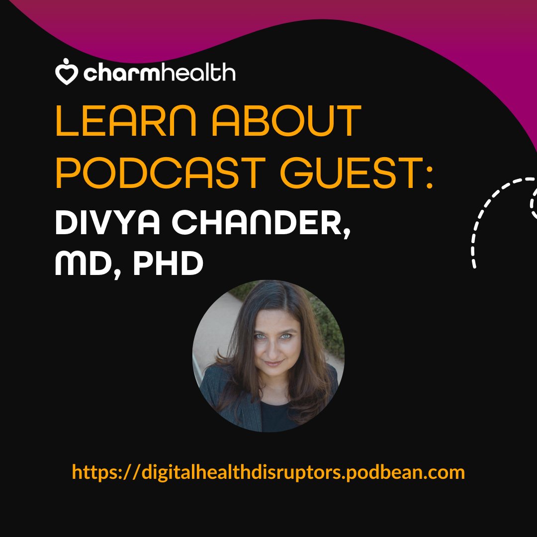 charmhealth's tweet photo. Get inspired by Divya Chander, MD, PhD, a trailblazer in healthcare innovation, featured on the latest episode of the Digital Health Disruptors podcast! 

Listen now!
https://t.co/CVDh9jh3Ng

#CharmHealth #DigitalHealthDisruptors #podcast  #digitalhealth #healthcareinnovation https://t.co/TroTrKkQeo
