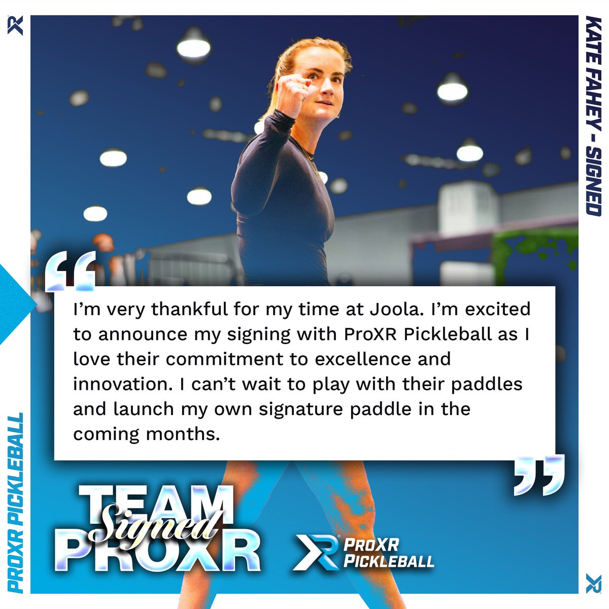 PPA Champion. MLP Premier competitor. Welcome to Team ProXR, Kate Fahey. 

proxrpickleball.com/pages/pro-corn…