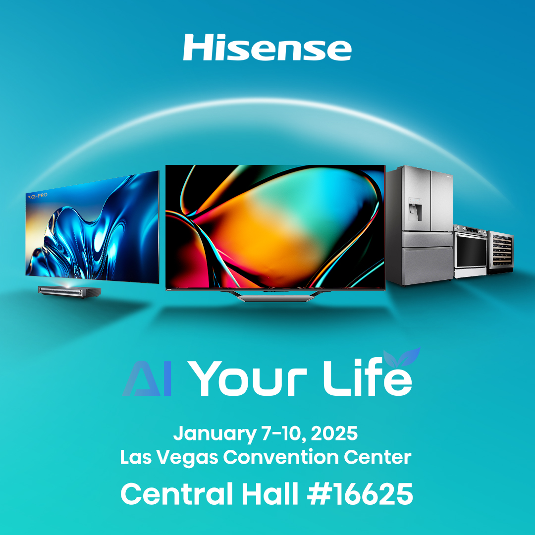 You're invited to CES 2025 with Hisense! We're excited to showcase the cutting-edge innovations. Mark your calendars for 7 to 10 Jan and join us for a future-forward experience. We can't wait to welcome you to this exciting event.
#CES2025 #Hisense #Tech #Quality #AIYourLife