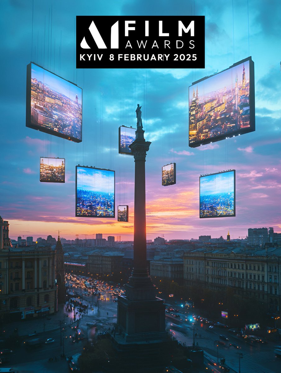 Official opening of the #AIFilm Awards #Ukraine today! 
Open to Filmmakers Worldwide
filmfreeway.com/aifilmawardswe…
#AIFilmAwardsUkraine #FilmMaking #ArtificialIntelligence #AIinFilm #FilmAwards #InnovationInFilm #SubmitYourFilm #FilmFreeway #AI #TechInArt #CinemaTech #Ukraine #kyv