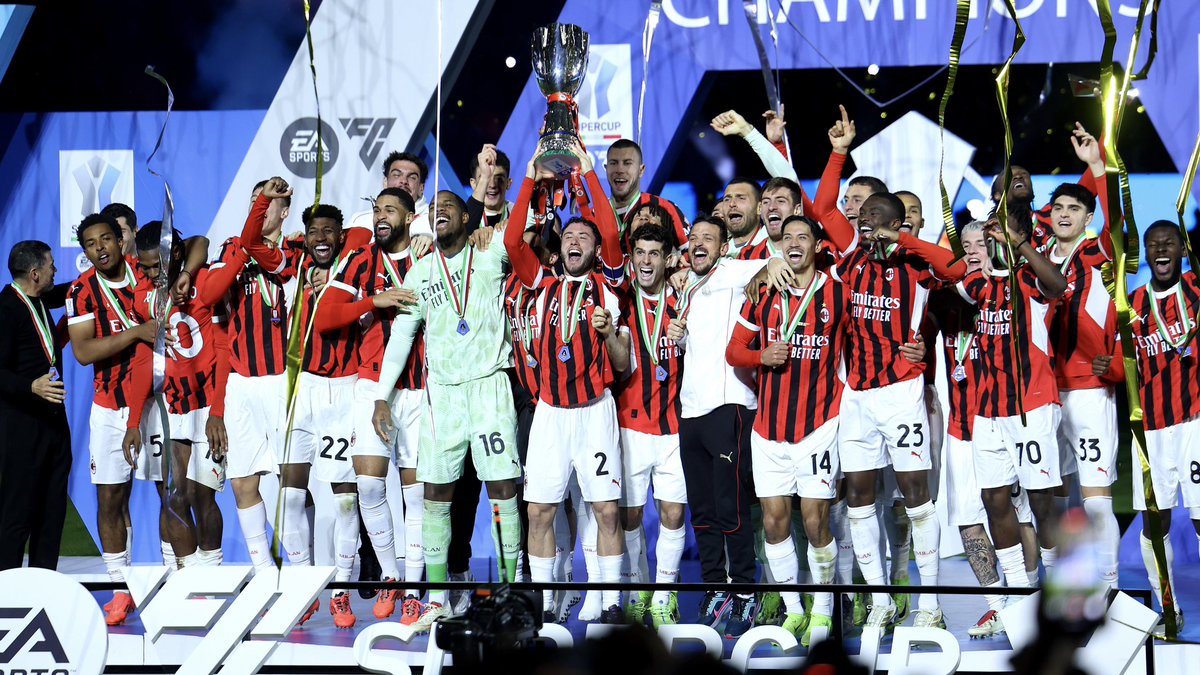 🇮🇹 8度目の戴冠 🏆 #ミラン が8年ぶりの #スーペルコッパ 制覇！ 93