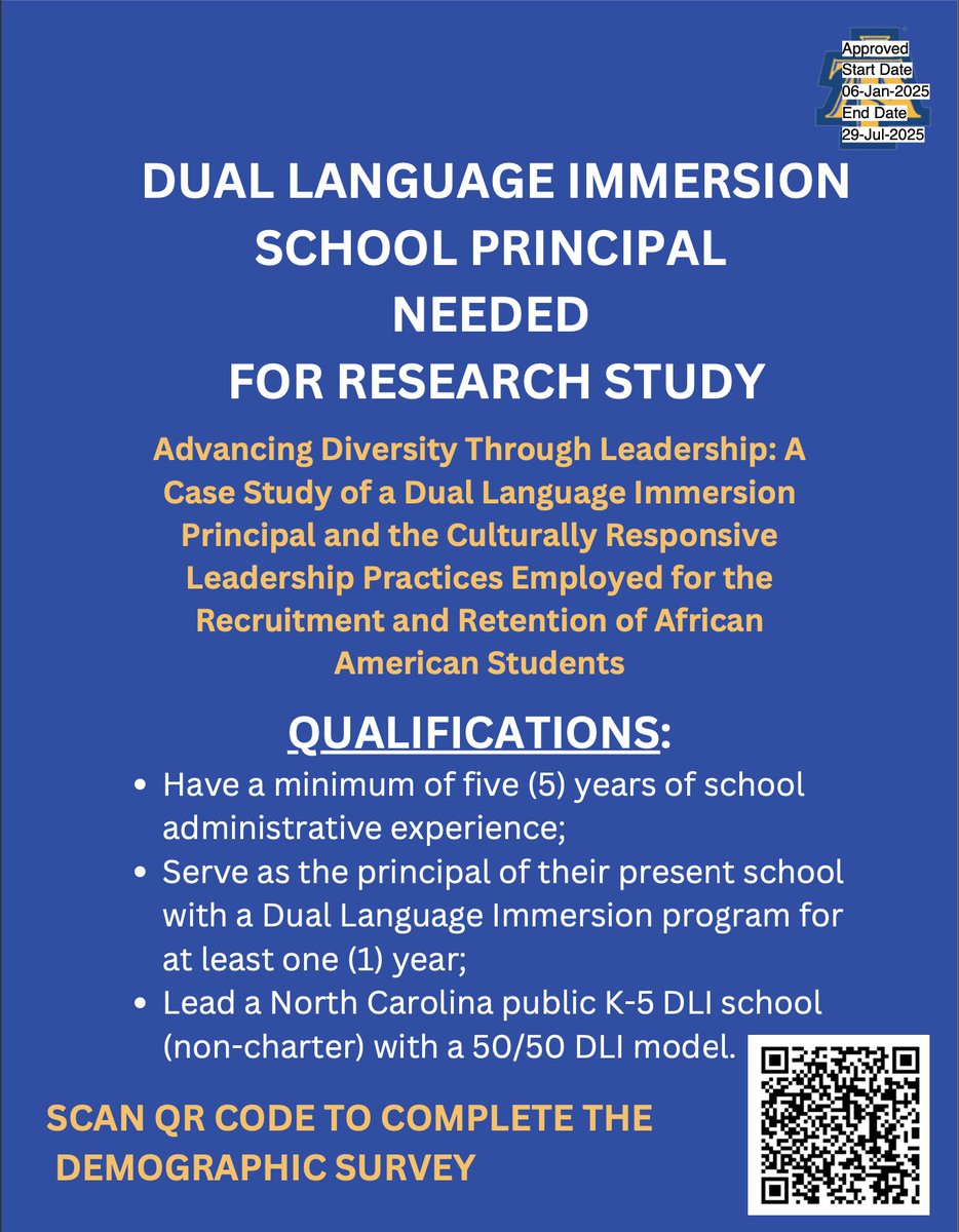ingram_deirdre's tweet photo. 🎓 Calling All Dual Language Immersion (DLI) Principals! 📚🌍  I need YOUR voice for my doctoral research!

👉🏾 If you’re not a DLI principal, please help by sharing this post with someone who is! 

Thank you 🙌🏾✨
https://t.co/Gkw4AMc6EP 🙌🏾✨
https://t.co/Gkw4AMc6EP https://t.co/ev7Fz5XC5U