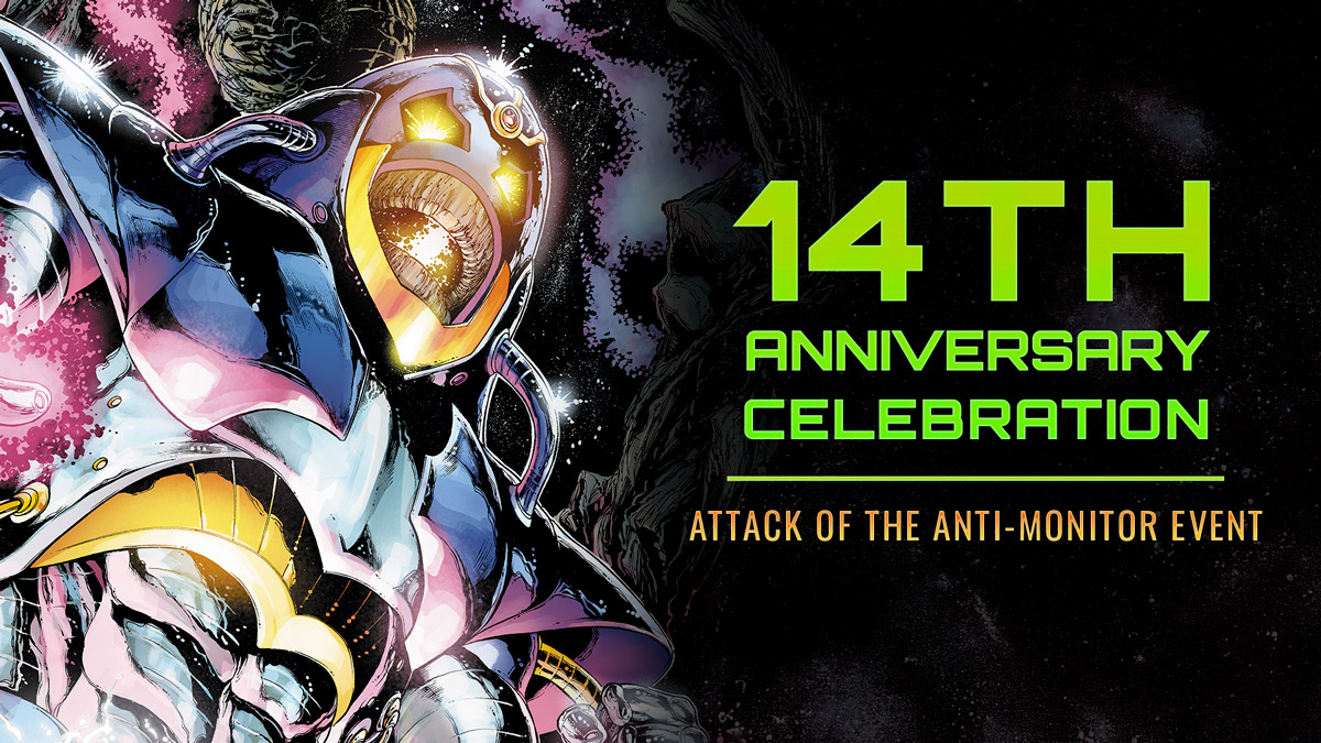 DCUO's tweet photo. 🎉 Help us celebrate DCUO's 14th Anniversary starting tomorrow! There's an all new Event System, there are new feats, and Attack of Anti-Monitor is back with new rewards! 🎮

Read more! ⬇️
https://t.co/MBHToVYyoT

#DCUniverseOnline #DCUO https://t.co/WTFD05KnMF