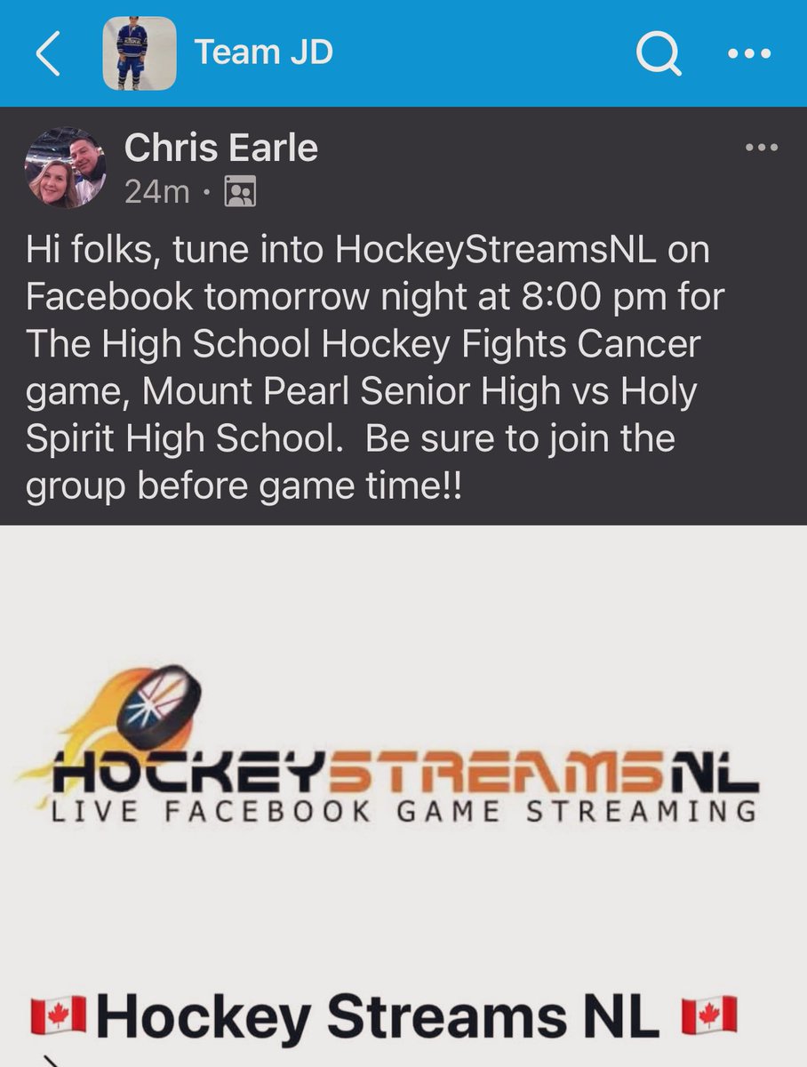 For anyone unable to attend in person tomorrow night to show your support for JD Trainor &amp; family, please join the Facebook group in advance for live stream of the game. 

Please share and retweet.