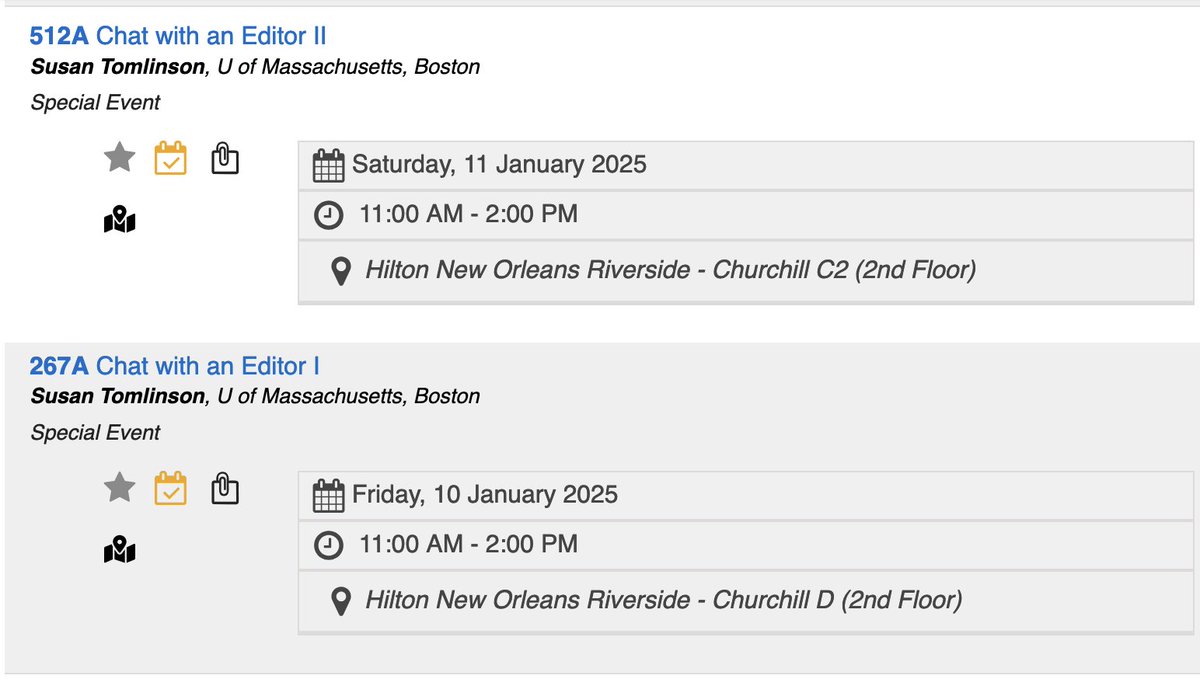 Don't miss Chat with an Editor this Friday and Saturday at #MLA2025 #MLA25. Sign up to meet with a journal editor either at the convention or virtually next Wednesday, 1/15, and find out how to get your article published! <a href="/MLAnews/">MLA News</a>  

bit.ly/3Ppc0KB