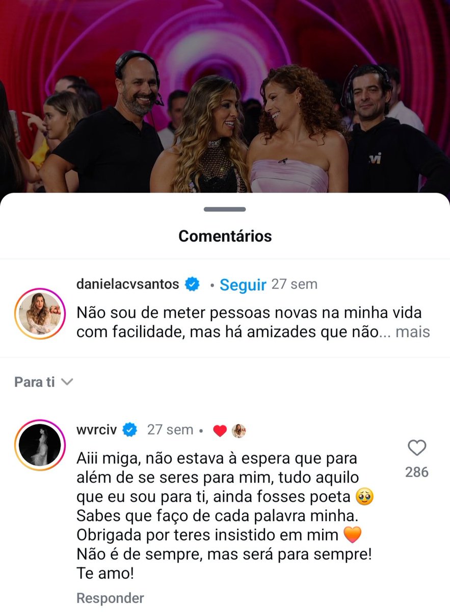 "não é de sempre mas será para sempre! te amo!" quem diria que nao se conheciam assim tão bem, qb digamos 🥺 amigos destes? bem longeee. é tanta falsidade que até custa ver. ai se a miga fosse adorada... a historia seria bem diferente #sstvi