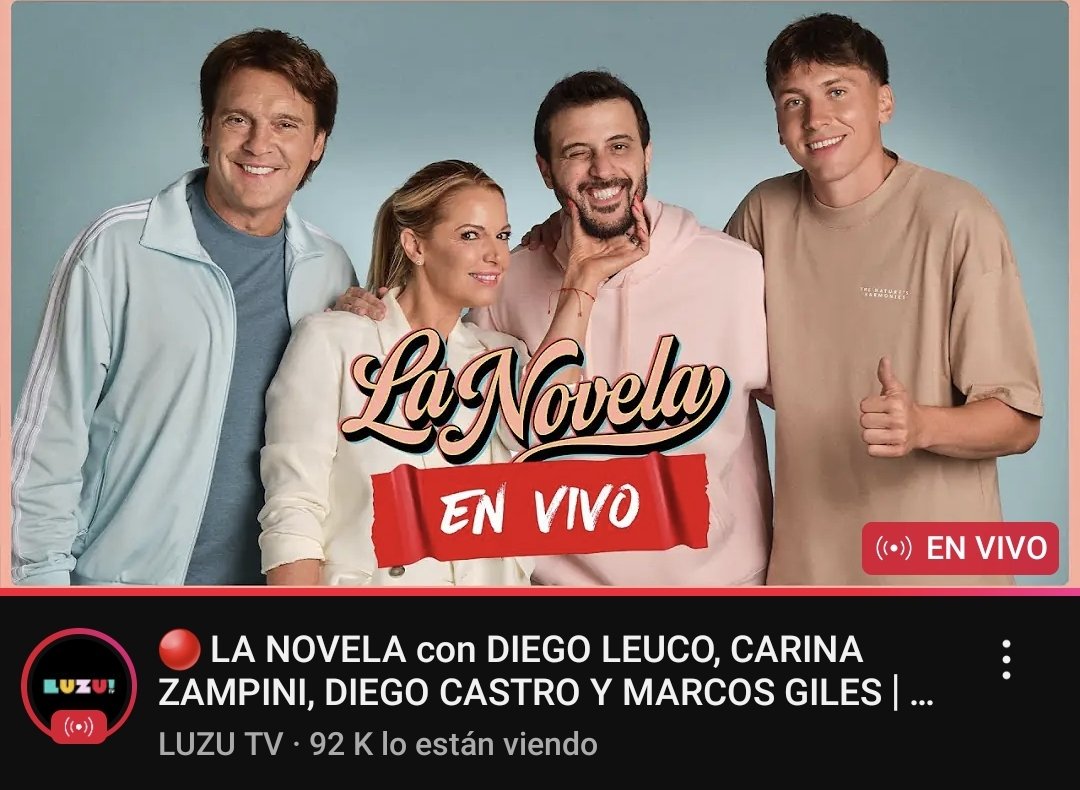 #LaNovelaDelStreaming ya es el programa con más Views en directo del día de estrenos y regresos al streaming! seguro quede en 2° lugar post estreno de #NadieDiceNada

Luzu Tv liderando 🔥