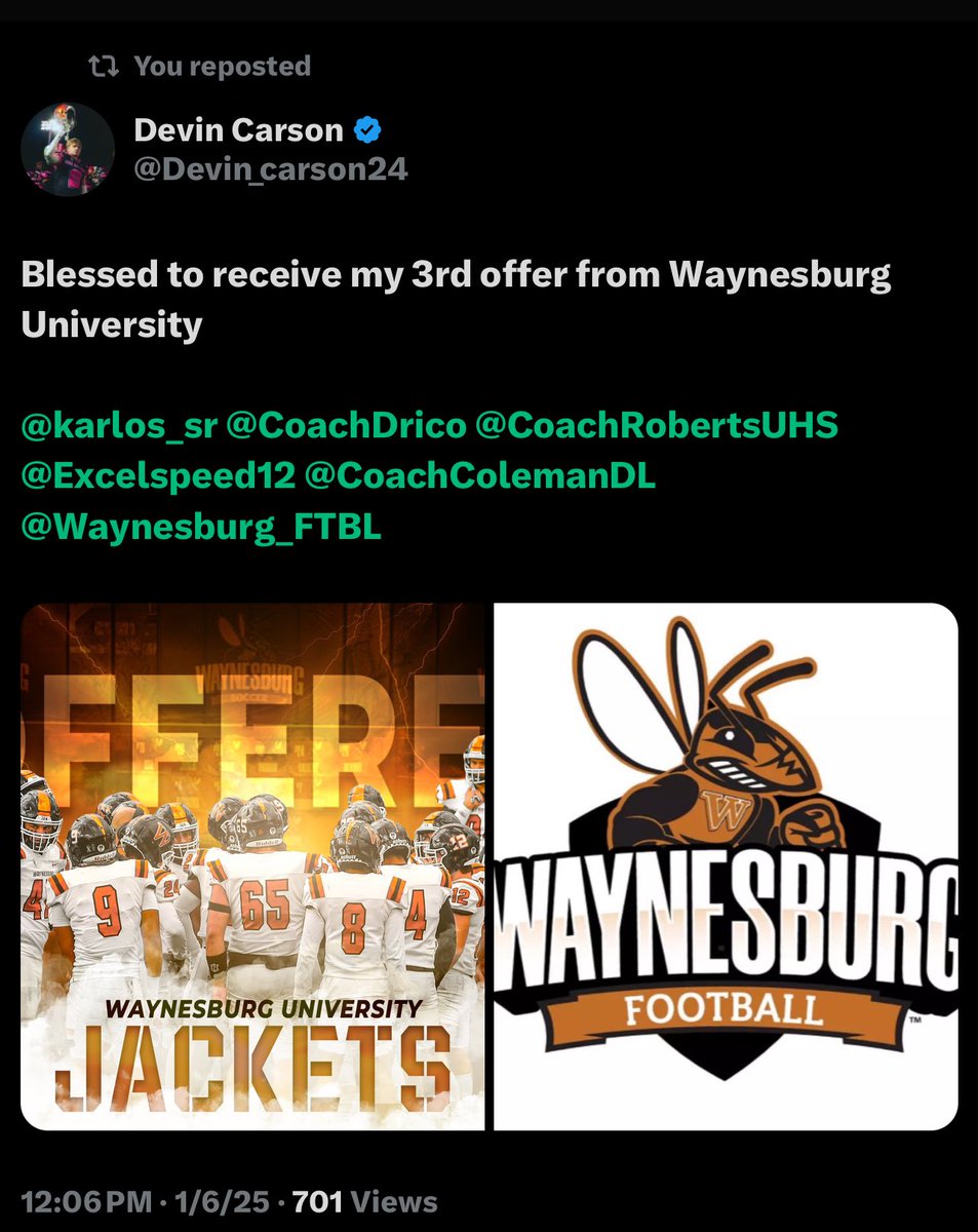 Karlos Williams Sr. (Coach Los) (@karlos_sr) on Twitter photo <a href="/Devin_carson24/">Devin Carson</a> in 5 days your work has proven deserving. We talked about staying the course and staying humble. It’s doesn’t matter where we go. We just need the opportunity and we will do the job. x.com/devin_carson24… I’m so proud of you <a href="/Devin_carson24/">Devin Carson</a> in 5 days your work has proven deserving. We talked about staying the course and staying humble. It’s doesn’t matter where we go. We just need the opportunity and we will do the job. x.com/devin_carson24… I’m so proud of you