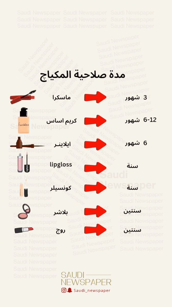 #سعودي_نيوز 
مدة صلاحية المكياج