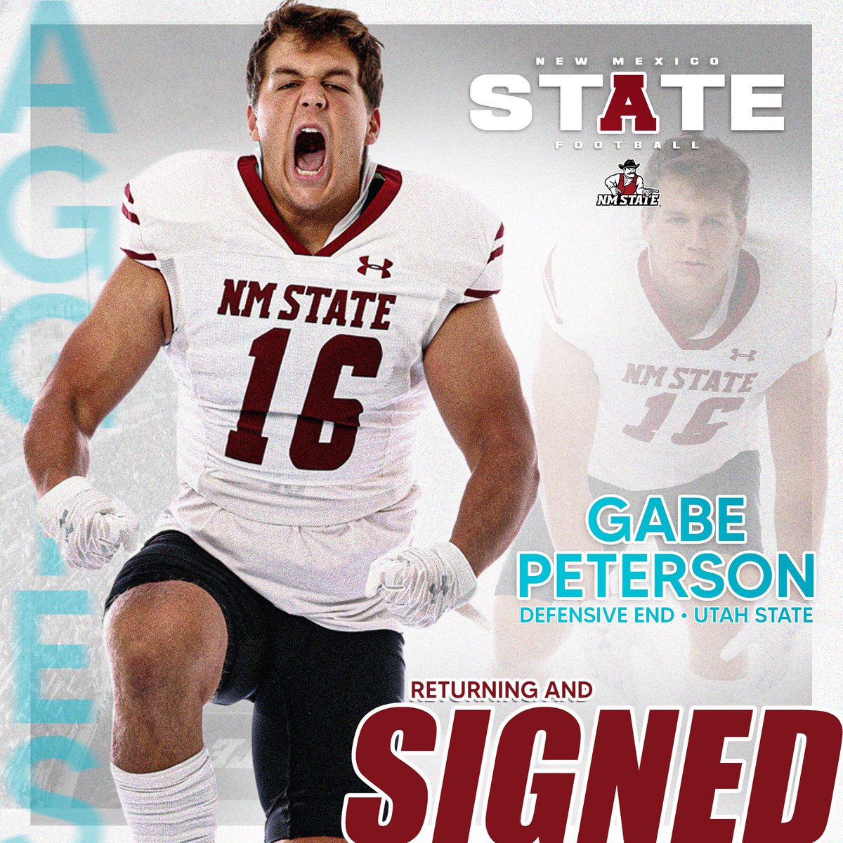 New Mexico State Football (@nmstatefootball) on Twitter photo Gabe Peterson | DE
Guess who’s back, back again?👀 Welcome back, <a href="/GabePeterson20/">Gabe Peterson</a> 😏
#AggieUp x #RideForTheBrand Gabe Peterson | DE
Guess who’s back, back again?👀 Welcome back, <a href="/GabePeterson20/">Gabe Peterson</a> 😏
#AggieUp x #RideForTheBrand