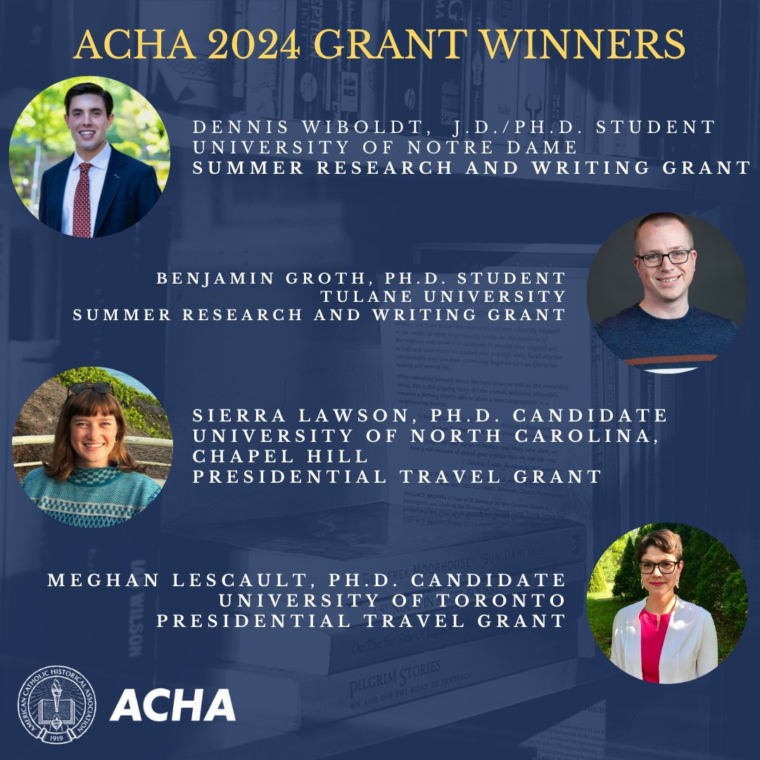 American Catholic Historical Association (@achahistory) on Twitter photo Congratulations again to our 2024 Award and Grant winners! These award and grant winners are being honored at the Presidential Luncheon starting now. #acha2025 #AHA25 Congratulations again to our 2024 Award and Grant winners! These award and grant winners are being honored at the Presidential Luncheon starting now. #acha2025 #AHA25