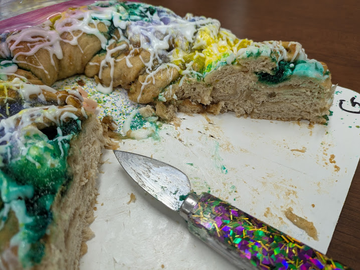 Second #kingcake of the day is the INIMITABLE Uncle Gene's G.O.A.T.: fig, honey, walnut, and goat cheese.  Super amazing blend and the bread truly has flavor.