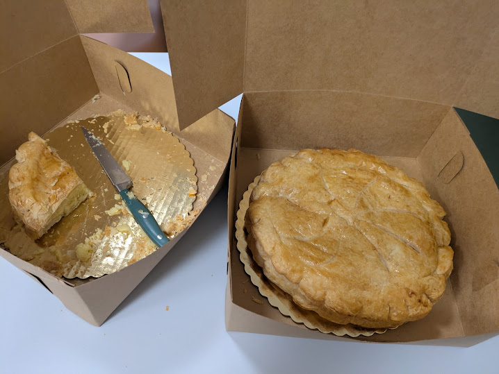 Third #kingcake of the day is La Boulangerie's gallete des rois, (which I am including on a technicality). It's a lovely almond paste pastry, very light and buttery.