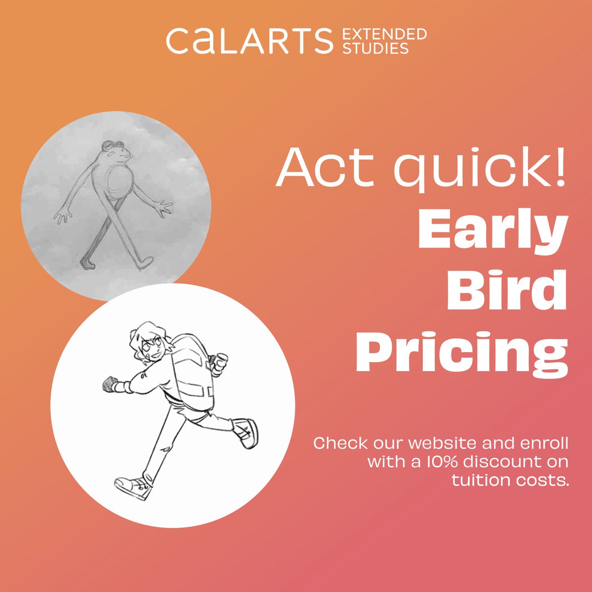 CalartsExtended's tweet image. Register now for Animation Intensive at CalArts Extended Studies. Apply now to receive 10% off for Early Bird Pricing.  Check our link in the bio! 
- 
#CalArtsExtendedStudies #ExtendedStudies #CalArts #Portfolio #PortfolioDevelopmentWorkshop  #artist #artschool #collegeprep