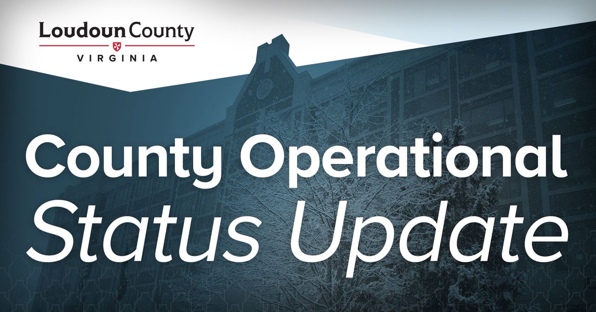 Loudoun County government will be open on Tuesday, January 7, 2025, with employees granted unscheduled leave. Employees who staff essential 24-hour county operations and other essential services must work as scheduled. Details: bit.ly/4j1rEJH