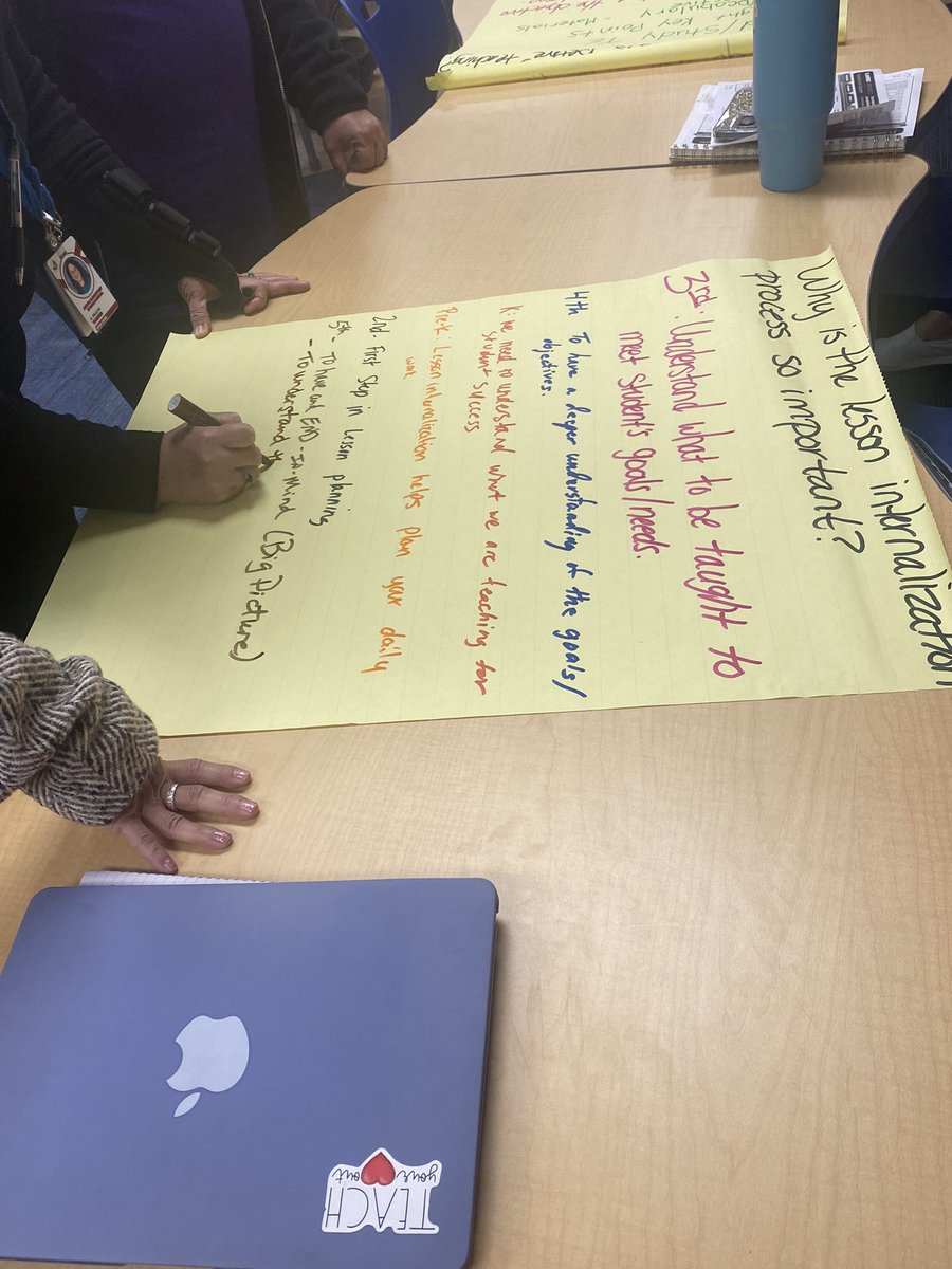 Our Austin teachers collaborating on the importance of lesson internalizations.