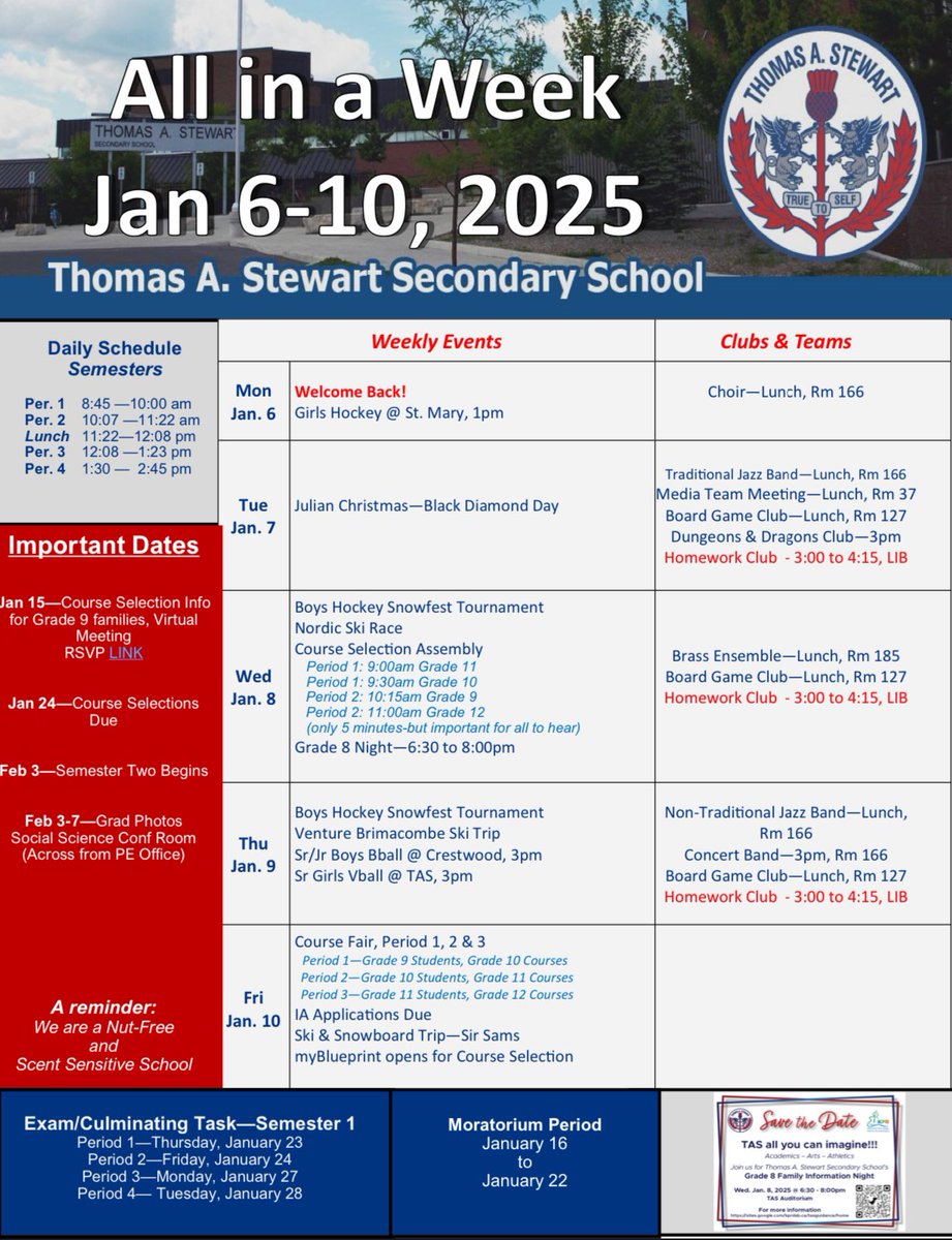 Welcome back, Griffins! Check out what’s happening this week!