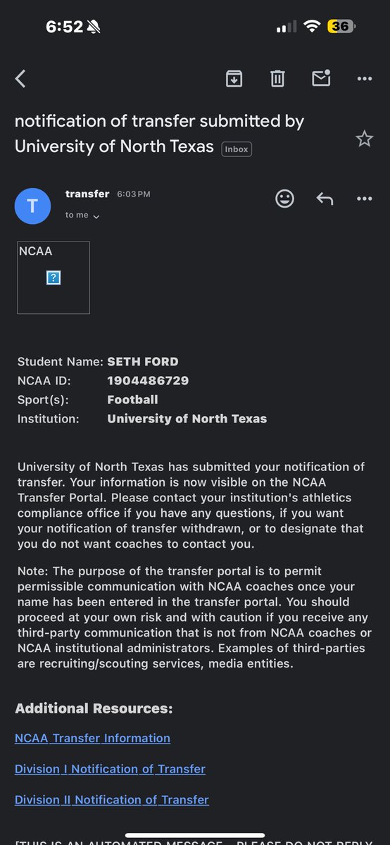 Seth Ford™️ (@sethford_14) on Twitter photo Thank you North Texas.
I have entered the transfer portal with one year of eligibility remaining.
Information for film:
Sethford02@gmail.com
737-701-7330 Thank you North Texas.
I have entered the transfer portal with one year of eligibility remaining.
Information for film:
Sethford02@gmail.com
737-701-7330