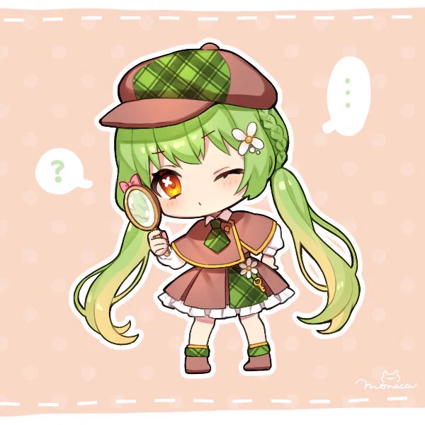 ルーペを使うも乱視で結局よく見えない透歌ちゃん探偵 2位おめでとうです! #真種美術館