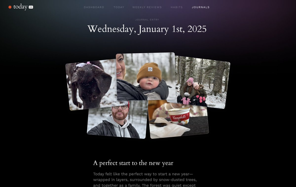 Upgrading the journaling ui to add some key images to weekly and daily entries. https://t.co/Et38qjV